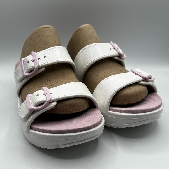 Dansko Kandi Sandals Womens EU 41 US 10.5 Pink Iridescent White Wedge Slides - Picture 4 of 16